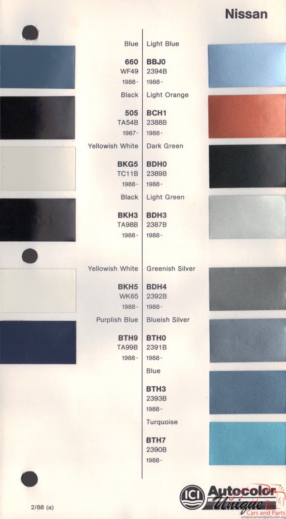 1988-1990 Nissan Paint Charts Autocolor